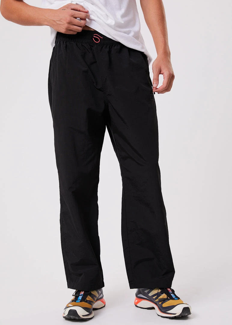 Clothing Afends Unisex Beam Up - Unisex Recycled Spray Pants - Black 1 Clothing Afends Unisex Beam Up - Unisex Recycled Spray Pants - Black