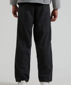 Clothing Afends Unisex Foreword - Unisex Organic Panelled Pants - Charcoal