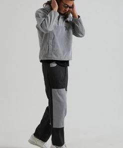 Clothing Afends Unisex Foreword - Unisex Organic Panelled Pants - Charcoal