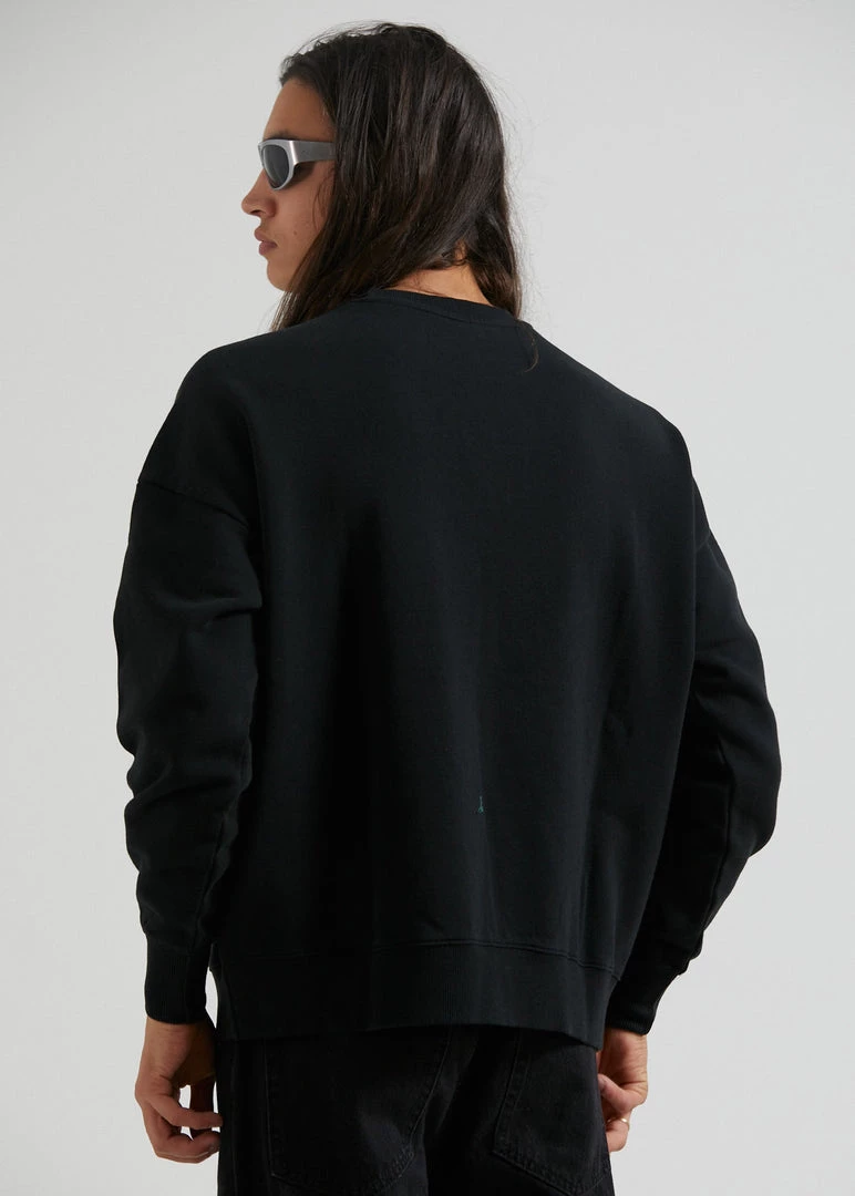 Afends Unisex Razor - Unisex Organic Crew Neck Jumper - Black Clothing 7 Afends Unisex Razor - Unisex Organic Crew Neck Jumper - Black Clothing