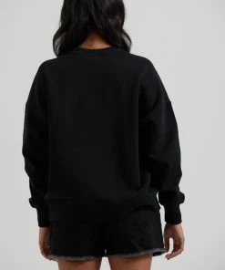 Afends Unisex Razor - Unisex Organic Crew Neck Jumper - Black Clothing 15 Afends Unisex Razor - Unisex Organic Crew Neck Jumper - Black Clothing