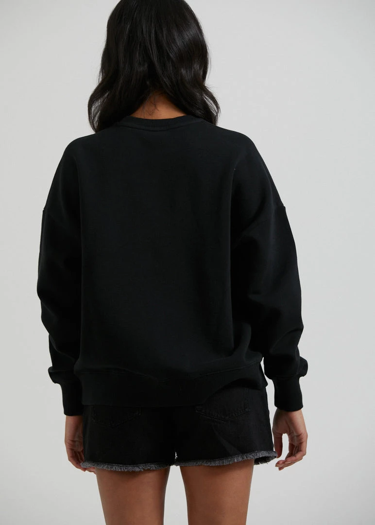 Afends Unisex Razor - Unisex Organic Crew Neck Jumper - Black Clothing 8 Afends Unisex Razor - Unisex Organic Crew Neck Jumper - Black Clothing