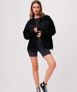 Clothing Afends Unisex Beam Up - Unisex Recycled Zip Up Jumper - Black