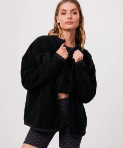 Clothing Afends Unisex Beam Up - Unisex Recycled Zip Up Jumper - Black