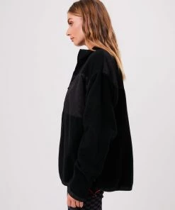 Clothing Afends Unisex Beam Up - Unisex Recycled Zip Up Jumper - Black