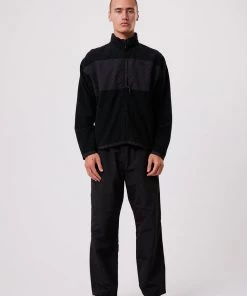 Clothing Afends Unisex Beam Up - Unisex Recycled Zip Up Jumper - Black