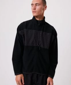 Clothing Afends Unisex Beam Up - Unisex Recycled Zip Up Jumper - Black