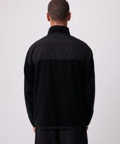 Clothing Afends Unisex Beam Up - Unisex Recycled Zip Up Jumper - Black