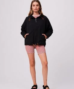 Afends Unisex Beam Up - Unisex Recycled Spray Jacket - Black Clothing