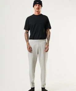 Afends Unisex Monopoly - Unisex Organic Sweat Pants - Grey Marle Clothing