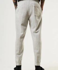Afends Unisex Monopoly - Unisex Organic Sweat Pants - Grey Marle Clothing