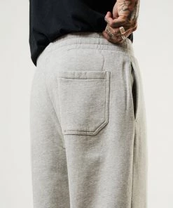 Afends Unisex Monopoly - Unisex Organic Sweat Pants - Grey Marle Clothing