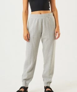 Afends Unisex Monopoly - Unisex Organic Sweat Pants - Grey Marle Clothing