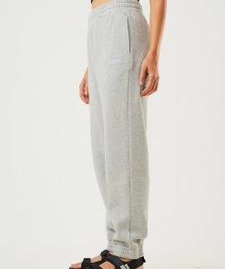 Afends Unisex Monopoly - Unisex Organic Sweat Pants - Grey Marle Clothing