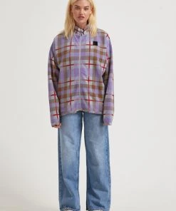 Clothing Afends Unisex Colby - Unisex Hemp Zip Up Jumper - Plum