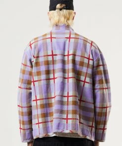 Clothing Afends Unisex Colby - Unisex Hemp Zip Up Jumper - Plum