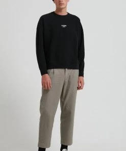 Afends Unisex Solitude - Unisex Organic Crew Neck Jumper - Black