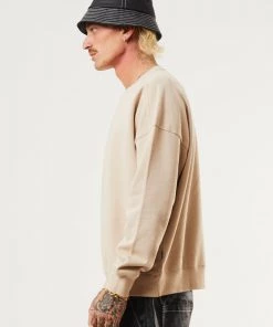 Afends Unisex Solitude - Unisex Organic Crew Neck Jumper - Bone 16 Afends Unisex Solitude - Unisex Organic Crew Neck Jumper - Bone