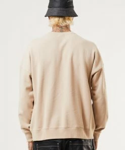 Afends Unisex Solitude - Unisex Organic Crew Neck Jumper - Bone 18 Afends Unisex Solitude - Unisex Organic Crew Neck Jumper - Bone