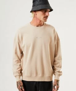 Afends Unisex Solitude - Unisex Organic Crew Neck Jumper - Bone