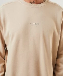 Afends Unisex Solitude - Unisex Organic Crew Neck Jumper - Bone 12 Afends Unisex Solitude - Unisex Organic Crew Neck Jumper - Bone