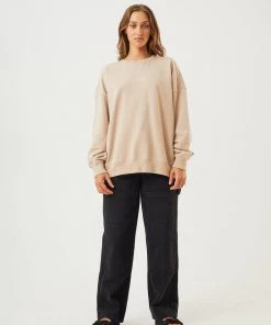 Afends Unisex Solitude - Unisex Organic Crew Neck Jumper - Bone 15 Afends Unisex Solitude - Unisex Organic Crew Neck Jumper - Bone