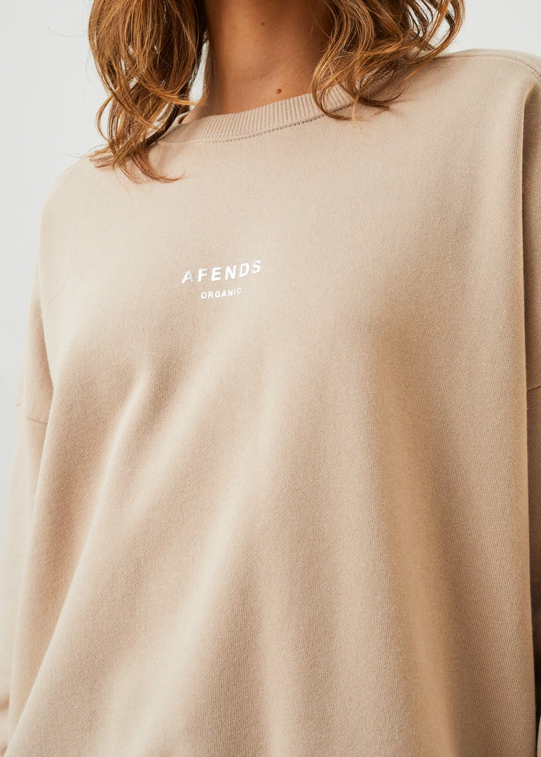 Afends Unisex Solitude - Unisex Organic Crew Neck Jumper - Bone 4 Afends Unisex Solitude - Unisex Organic Crew Neck Jumper - Bone