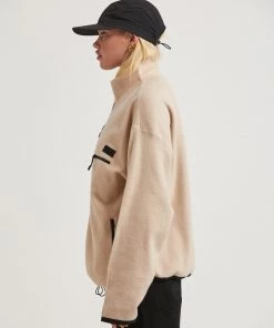 Clothing Afends Unisex Octave - Unisex Recycled Zip Up Jumper - Bone