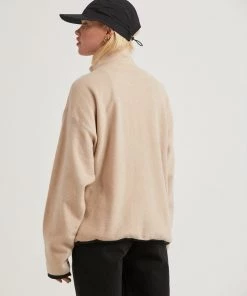 Clothing Afends Unisex Octave - Unisex Recycled Zip Up Jumper - Bone