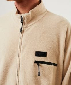 Clothing Afends Unisex Octave - Unisex Recycled Zip Up Jumper - Bone