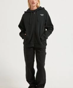 Afends Unisex Solitude - Unisex Organic Zip Up Hoodie - Black Clothing 15 Afends Unisex Solitude - Unisex Organic Zip Up Hoodie - Black Clothing