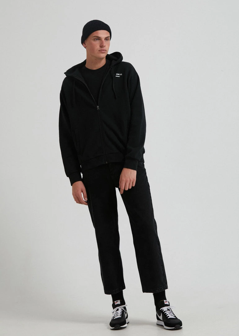 Afends Unisex Solitude - Unisex Organic Zip Up Hoodie - Black Clothing 7 Afends Unisex Solitude - Unisex Organic Zip Up Hoodie - Black Clothing