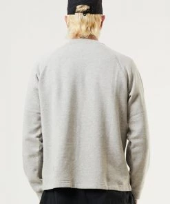 Clothing Afends Unisex Monopoly - Unisex Organic Crew Neck Jumper - Grey Marle