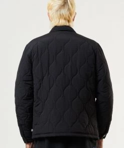 Afends Unisex Octave - Unisex Recycled Puffer Jacket - Black