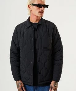 Afends Unisex Octave - Unisex Recycled Puffer Jacket - Black