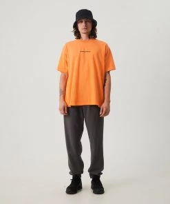 Afends Unisex Return - Unisex Organic Oversized T-Shirt - Papaya NEW ARRIVALS