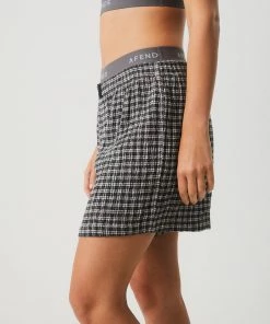 Afends Unisex Asta - Unisex Hemp Check Boxers - Steel NEW ARRIVALS