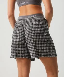 Afends Unisex Asta - Unisex Hemp Check Boxers - Steel NEW ARRIVALS