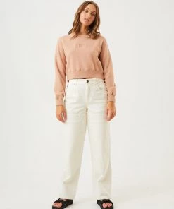 Afends Womens Love Buzz - Box Fit Crew - Almond