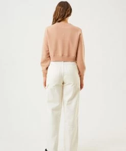 Afends Womens Love Buzz - Box Fit Crew - Almond