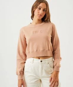 Afends Womens Love Buzz - Box Fit Crew - Almond