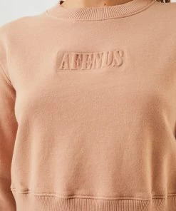 Afends Womens Love Buzz - Box Fit Crew - Almond