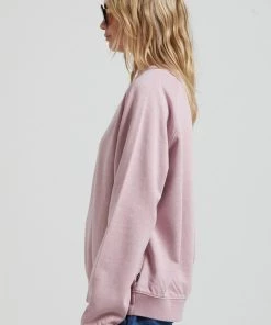 Clothing Afends Womens Remi - Hemp Slouchy Crew Neck Jumper - Blush