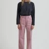 Afends Womens Shelby - Hemp Twill High Waist Wide Leg Pant - Blush
