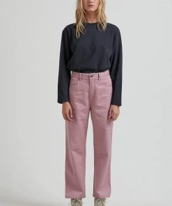 Afends Womens Shelby - Hemp Twill High Waist Wide Leg Pant - Blush