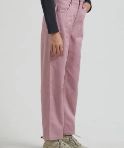 Afends Womens Shelby - Hemp Twill High Waist Wide Leg Pant - Blush
