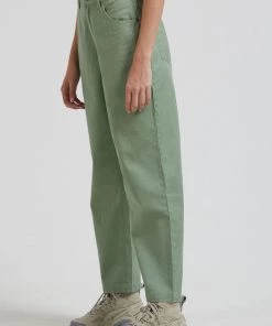 Clothing Afends Womens Shelby - Hemp Twill High Waist Wide Leg Pant - Moss