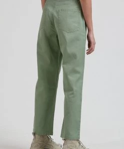 Clothing Afends Womens Shelby - Hemp Twill High Waist Wide Leg Pant - Moss