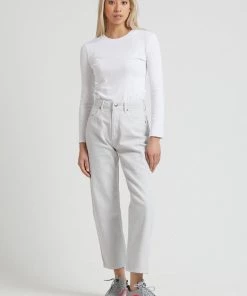 SALE Afends Womens Shelby - Organic Denim High Waist Wide Leg Jean - Smoke