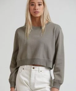 SALE Afends Womens Rise Above - Crew Neck - Beechwood
